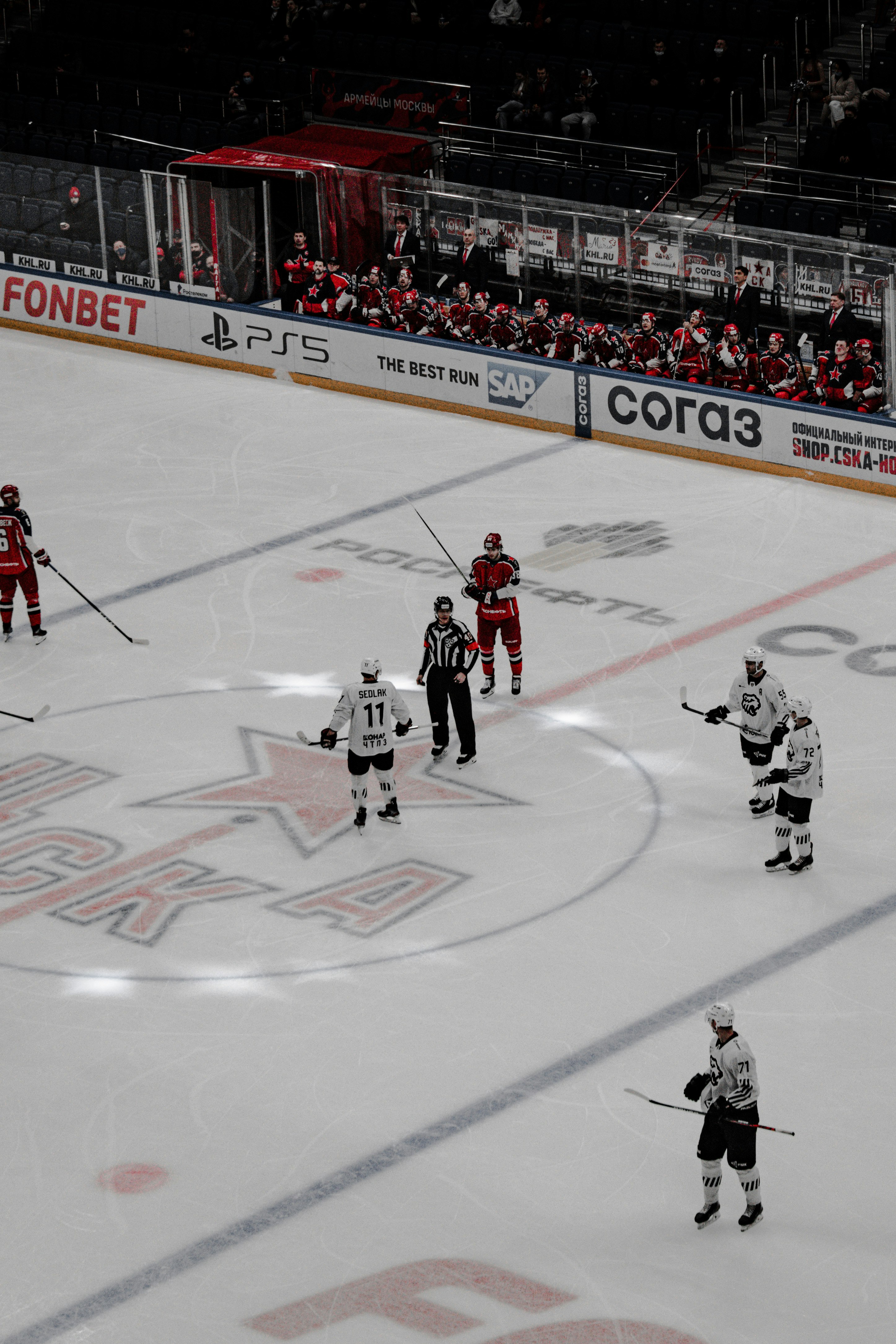 people playing ice hockey on ice stadium